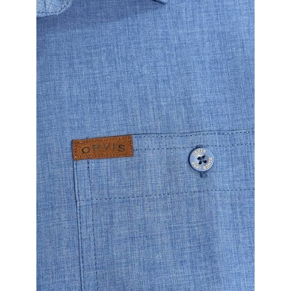Orvis Classic Collection Short Sleeve Button Up Shirt Mens XXL Blue Lightweight - Picture 2 of 5